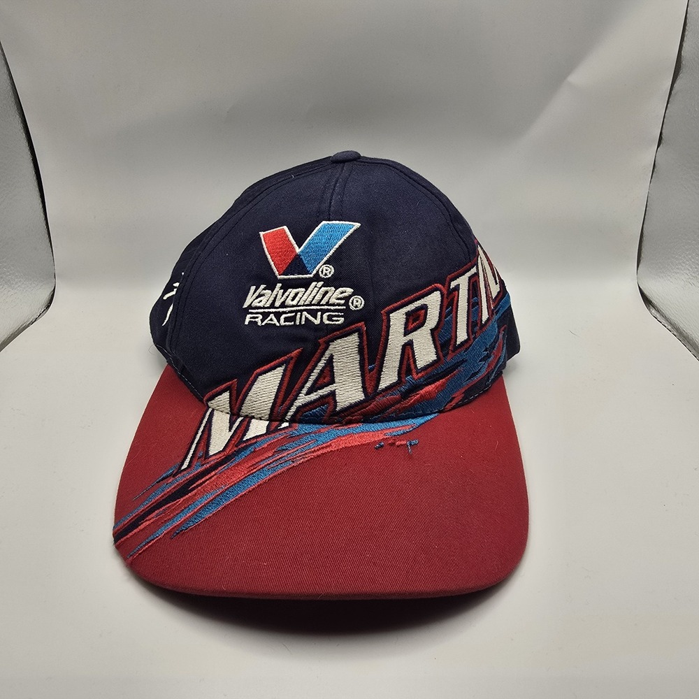 VTG Mark Martin Hat Valvoline Racing Roush Nascar Snapback Cap 90s Blue Red #6